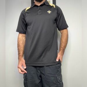 New Orleans Saints Mens M Polo Shirt NFL Team Apparel Black Gold